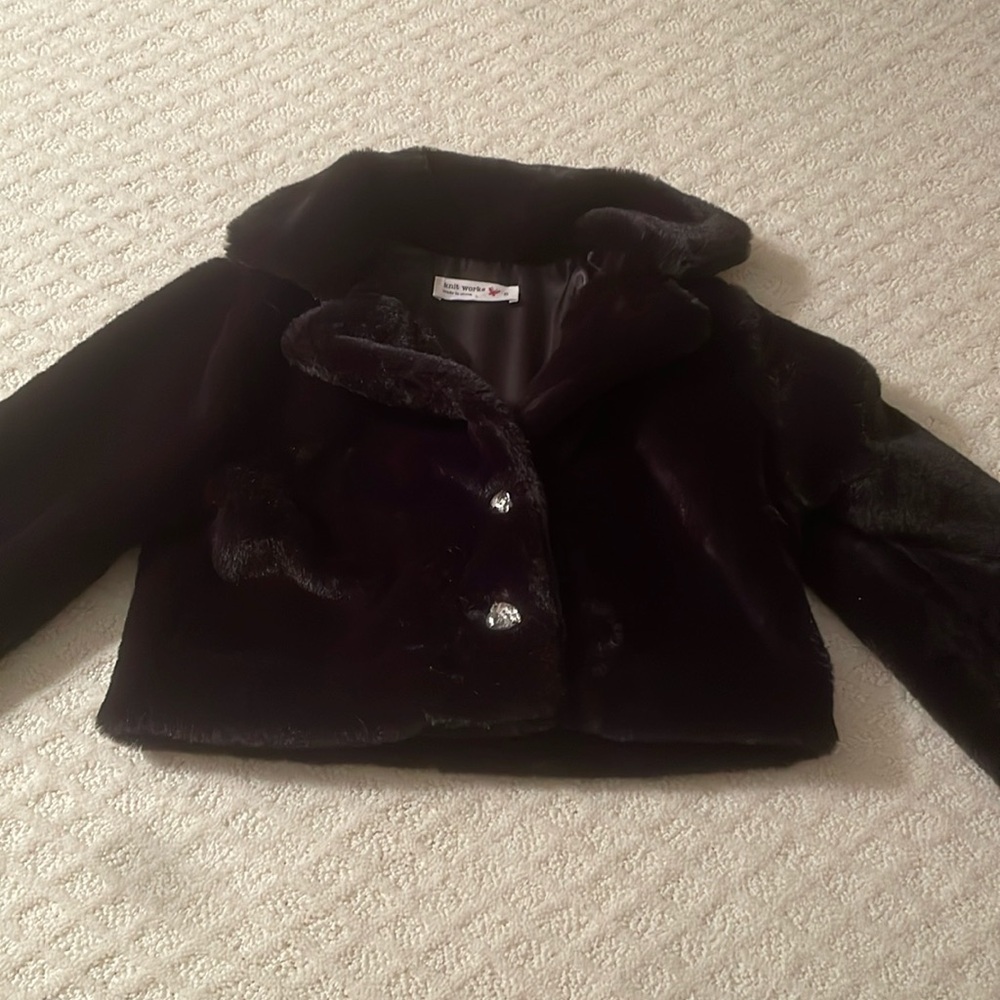 Knit Works Faux Mink Coat Sz. 6